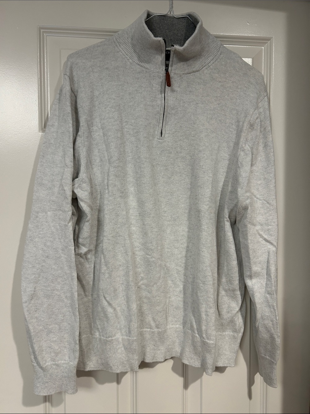 J. Crew Men's Light Gray Quarter-Zip Sweater